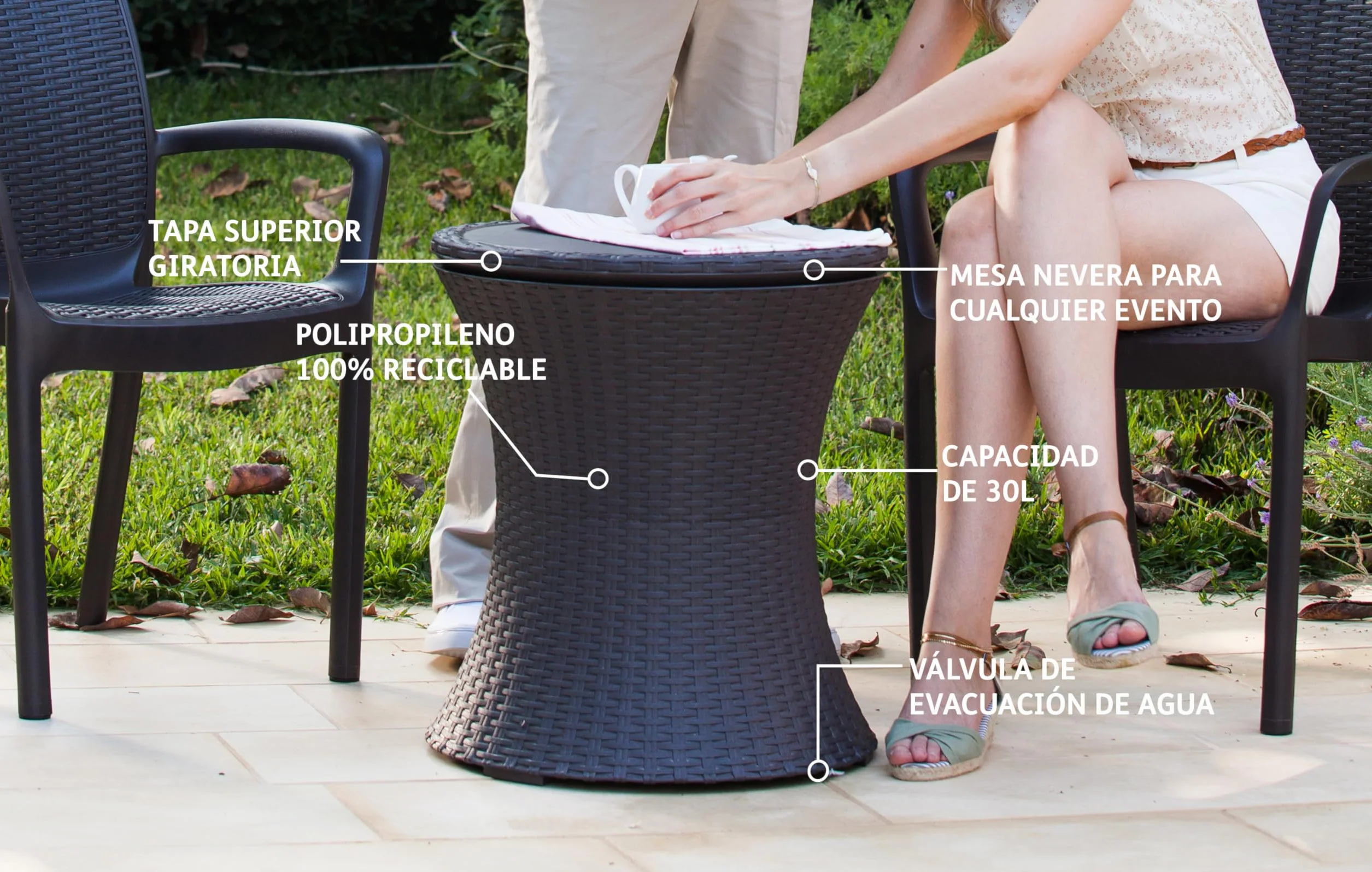 Curver Tavolo Bar Rattan Marrone