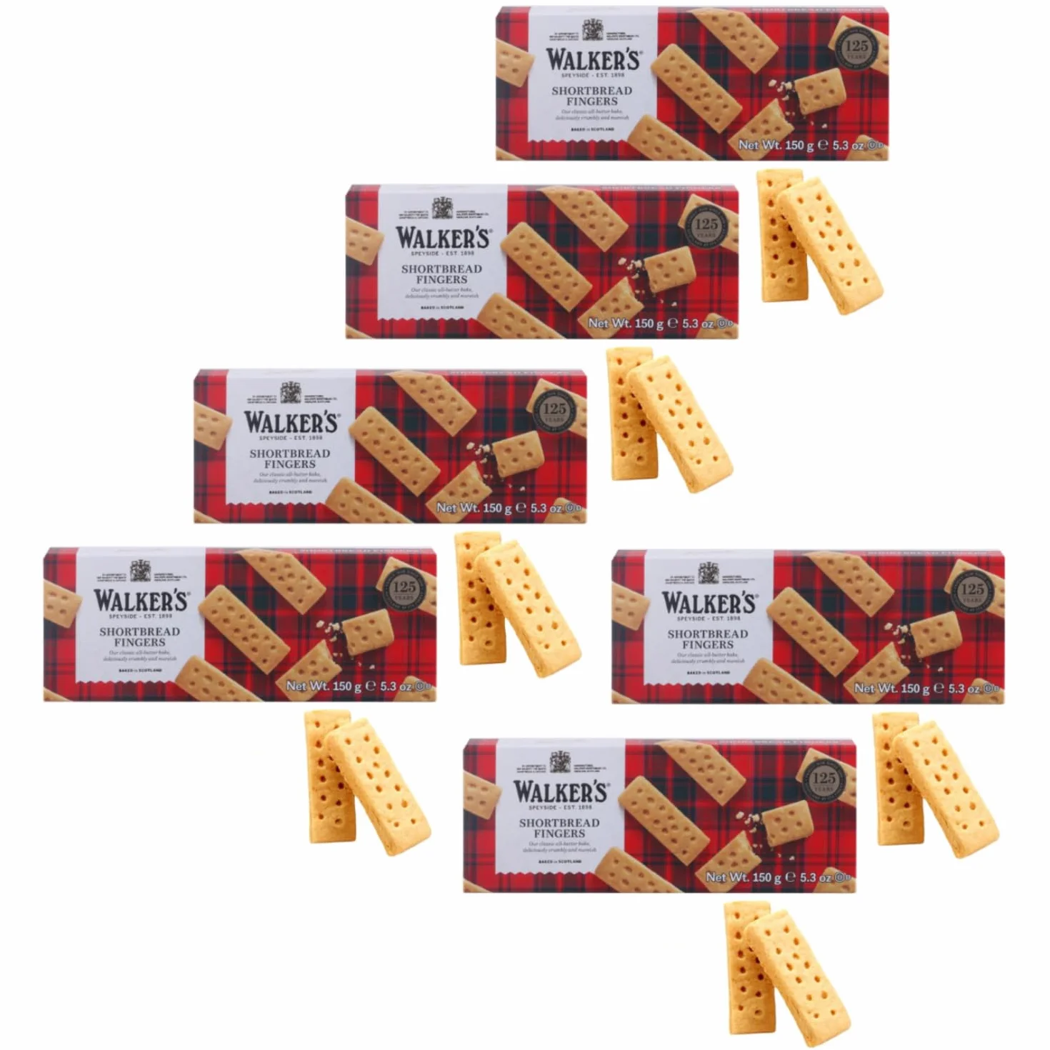 Walkers | Biscotti Inglesi Burro e Sale - 6 Blister | Frollini Burro Scozzese | Biscotti Tradizionali Inglesi