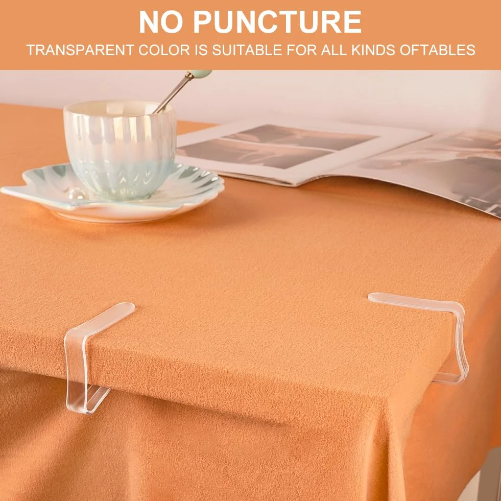 AUAUY 27pz Fermagli Tovaglia Plastica, Trasparenti Clip per Tovaglie da Picnic Ferma Tovaglia Plastica per Tabella Natale Casa Festa di per Interni ed Esterni Campeggio