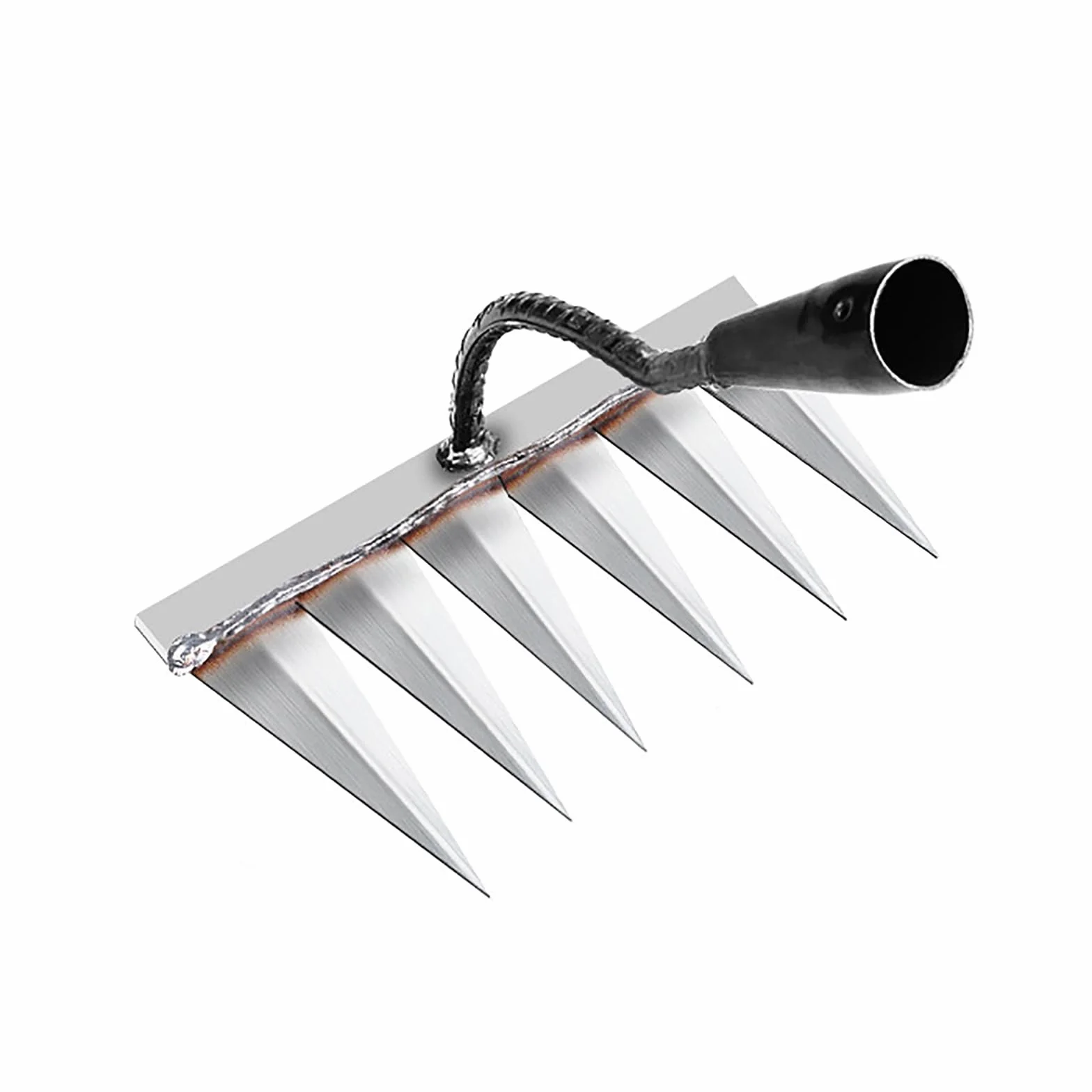 Rastrello Giardino - in Acciaio al Carbonio, Rastrello per Foglie Giardino, per Diserbo/Allentamento/Semina, 6 Denti (senza bastone)