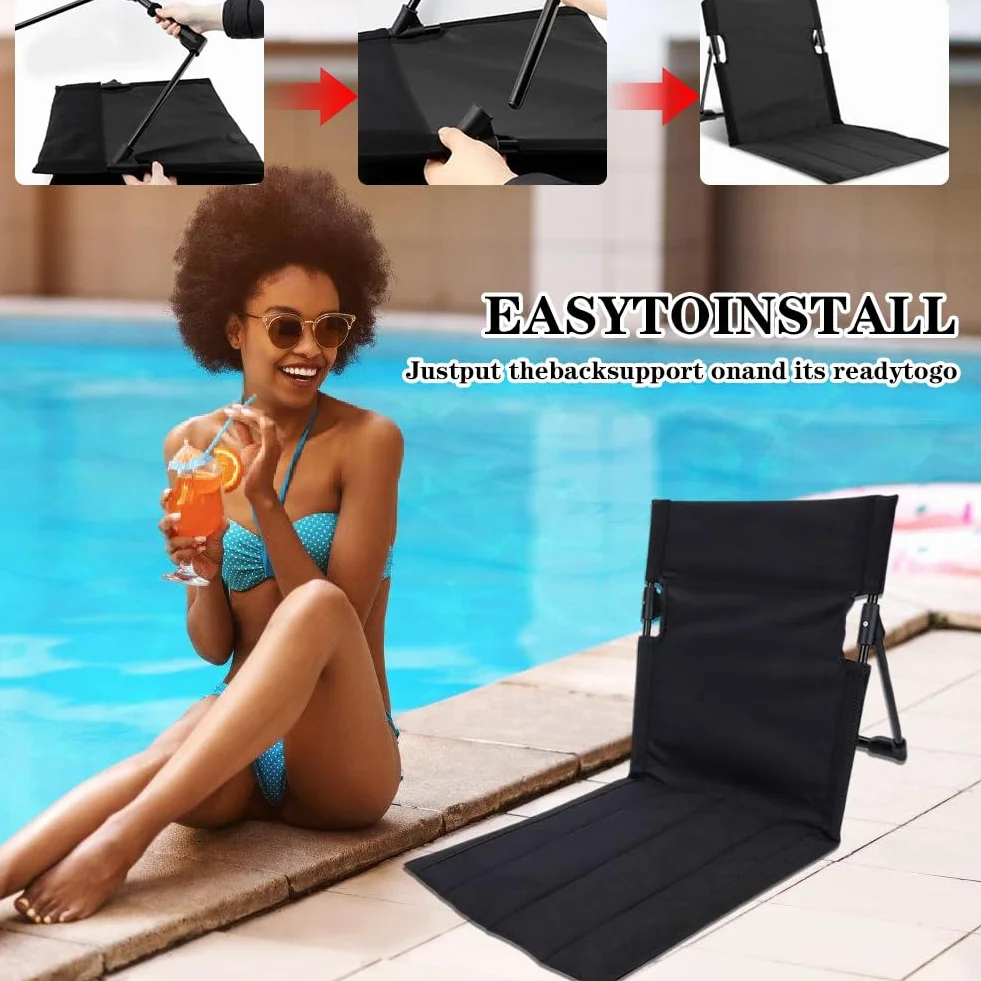 DASIAUTOEM Sedia da spiaggia con schienale, per esterni, da pavimento, pieghevole, portatile, per meditazione, spiaggia, pieghevole, leggera