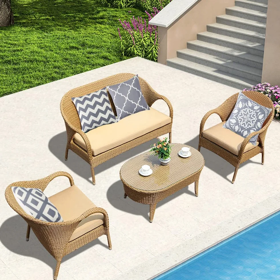 Federa per cuscini da esterno, impermeabile, per panca da esterno, impermeabile, con piante tropicali, federa per cuscino impermeabile, per patio, giardino, soggiorno, divano, 45 x 45 cm