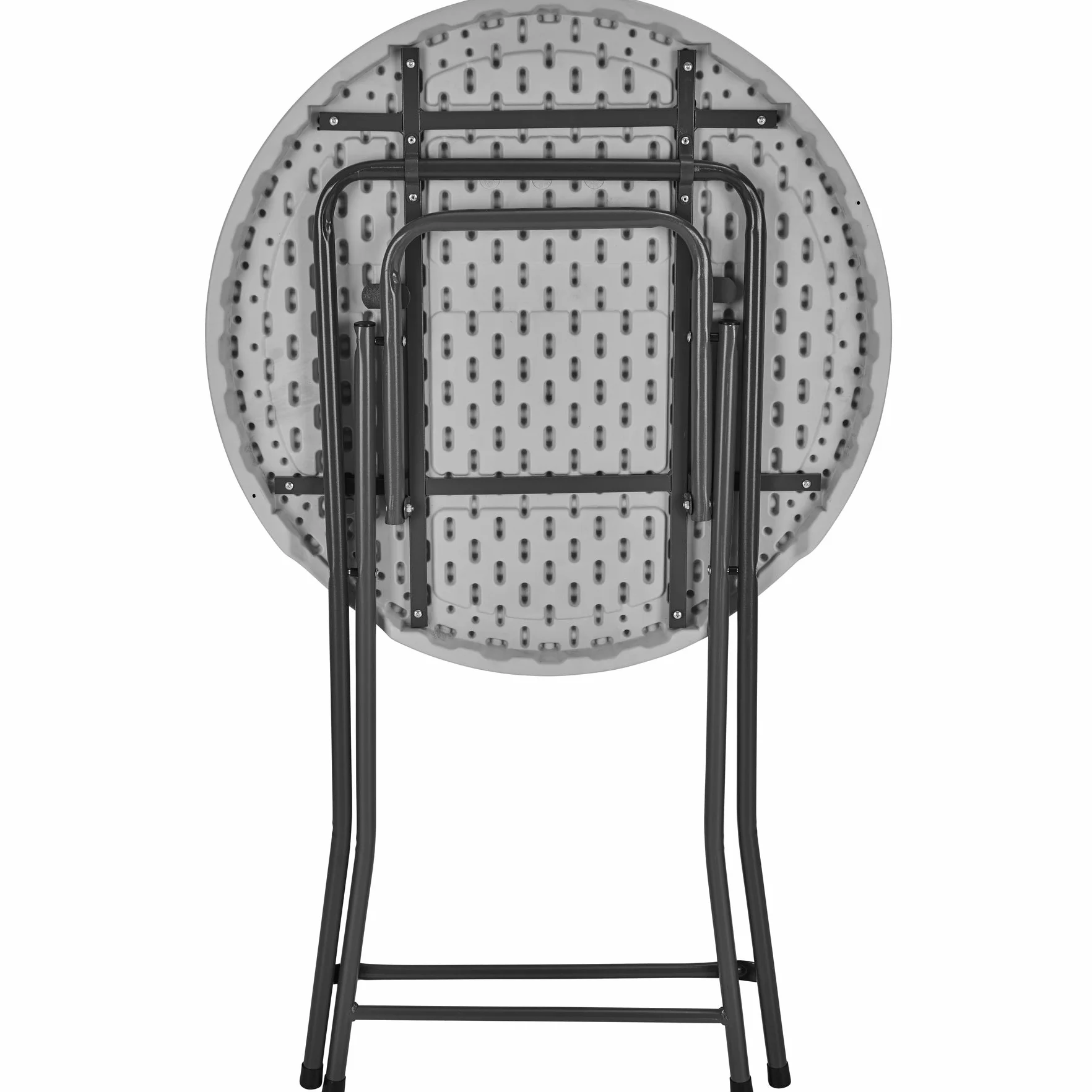 tectake® Tavolo Alto da Bar, Tavolo Bistrot Pieghevole, Tavolo da Cocktail Rotondo, Tavolo da Buffet per Interni ed Esterni, Portata 180 Kg, Struttura in Acciaio, 80x80x110 cm