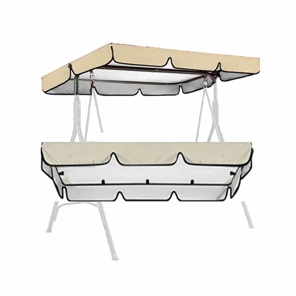 Tetto Del Dondolo Ricambio 3 Posti, Copertura Superiore Di Ricambio Per Dondolo Patio, Tettuccio Di Universale Per Dondolo Da Giardino(Beige,74.8x47.2in/190x120cm)