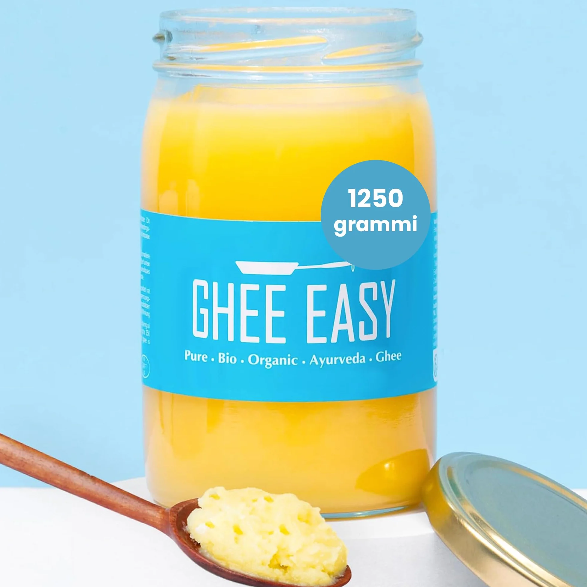 Ghee Easy Ghee Biologico 1250g - Burro Chiarificato Altamente Puro per Cottura e Friggere - 100% Biologico e Organico - Perfetto per la Dieta KETO - Senza Lattosio e Senza Glutine - Ayurveda