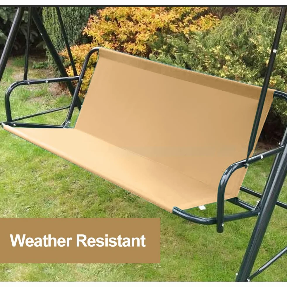 WingFly Coprisedile da Giardino per Dondolo, per Sedia a Dondolo da Giardino, Coprisedili per Altalena da Giardino, Copertura per Sedia da Giardino, 2 e 3 Posti (beige, 158 * 52 * 52cm)