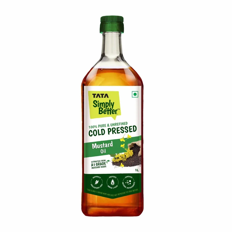 Tata Simply Better Olio di senape pressato a freddo puro e non raffinato al 100%, 1 l
