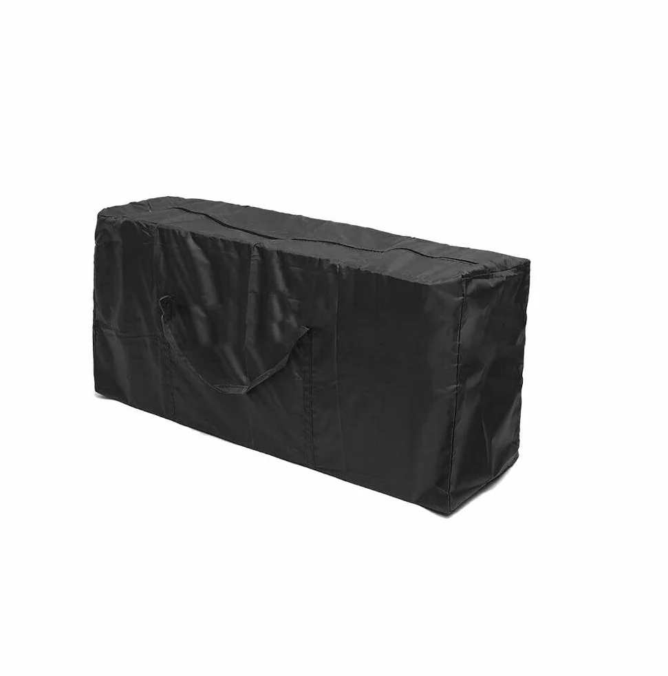 Borsa portaoggetti per Cuscini per mobili da Giardino Nera Borse per Esterni Impermeabili per Cuscini da Giardino con Manici robusti 122 * 39 * 55cm (252g)