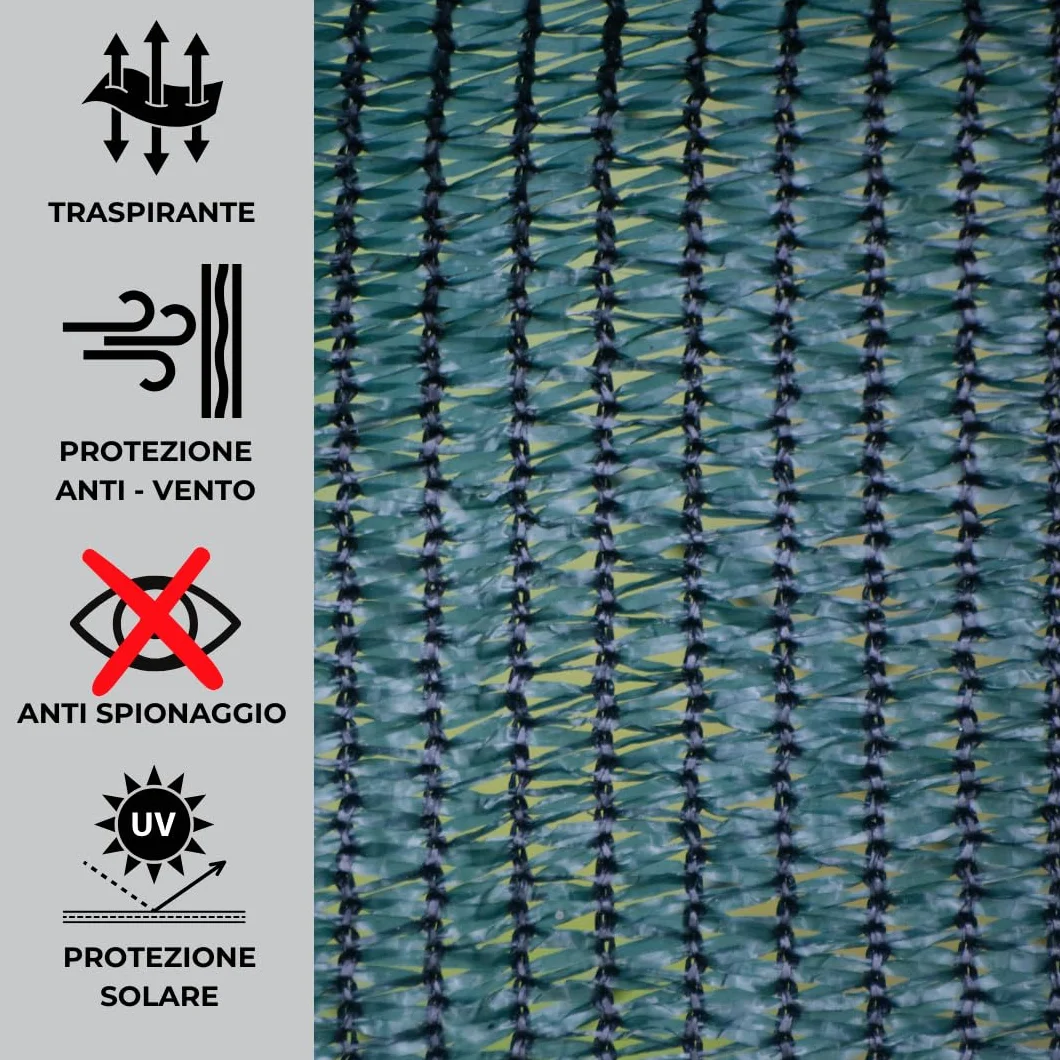 acquaverde | Rete Ombreggiante Verde 90%, h. 1,5 x 20 mt, Telo Ombra Oscurante per Giardino, Recinzioni, Frangisole, Privacy, Protezione Solare Resistente per Esterni