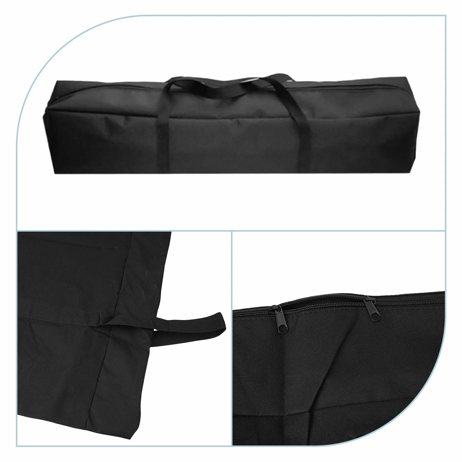 Honseadek Borsa portaoggetti per ombrellone da spiaggia, 140 cm, con tracolla, per patio, giardino, esterni, per cuscini da giardino, borsa portaoggetti per albero di Natale, nero (140 x 20 x 20 cm)