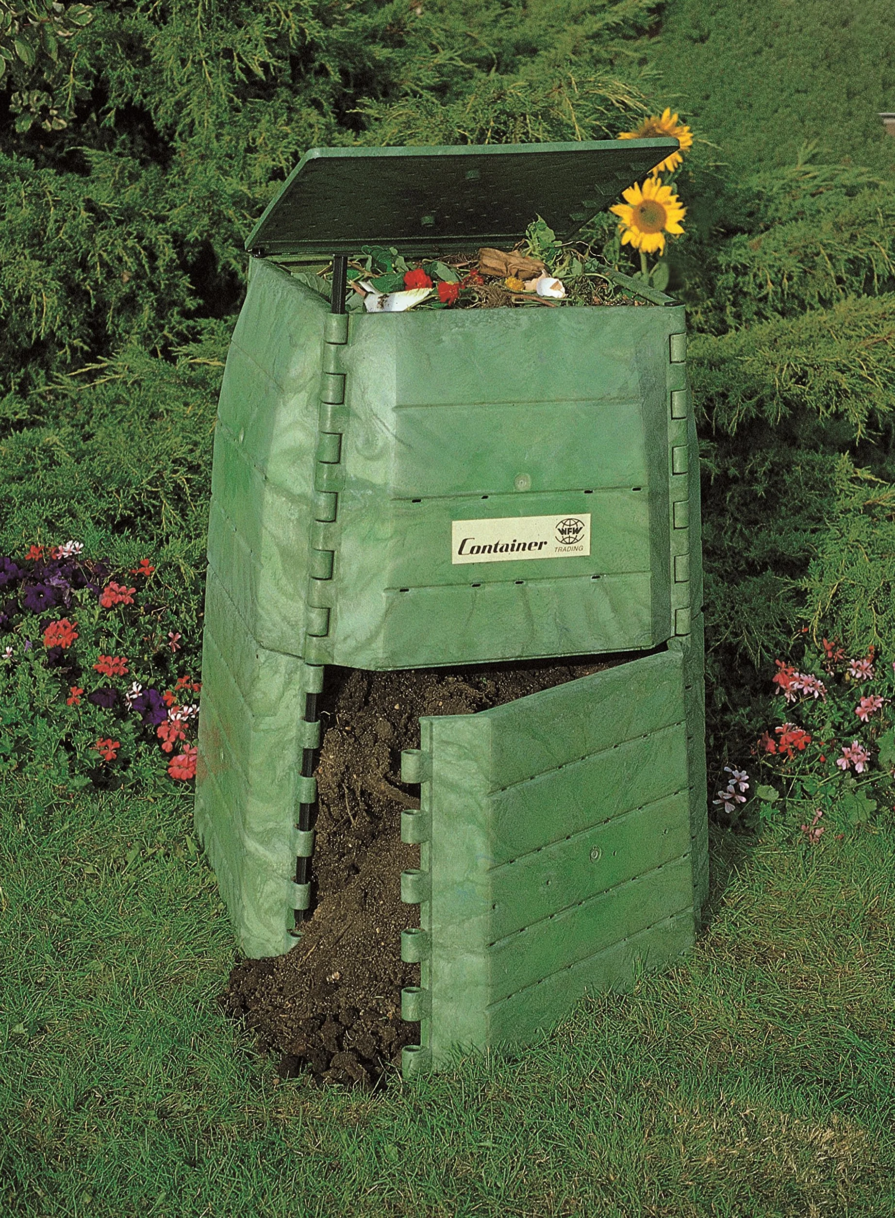 Compostiera termica in plastica a pareti spesse per rifiuti di cucina e giardino Made in Austria