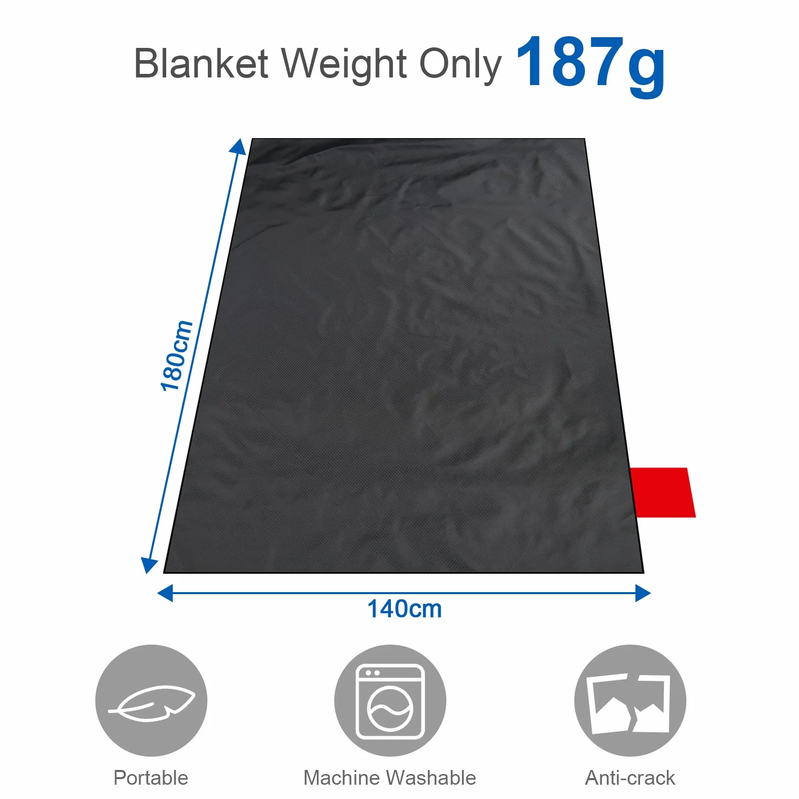 Ainiv Mini Coperta da Picnic Tascabile 140 x 180 cm Tappetino Ultraleggero