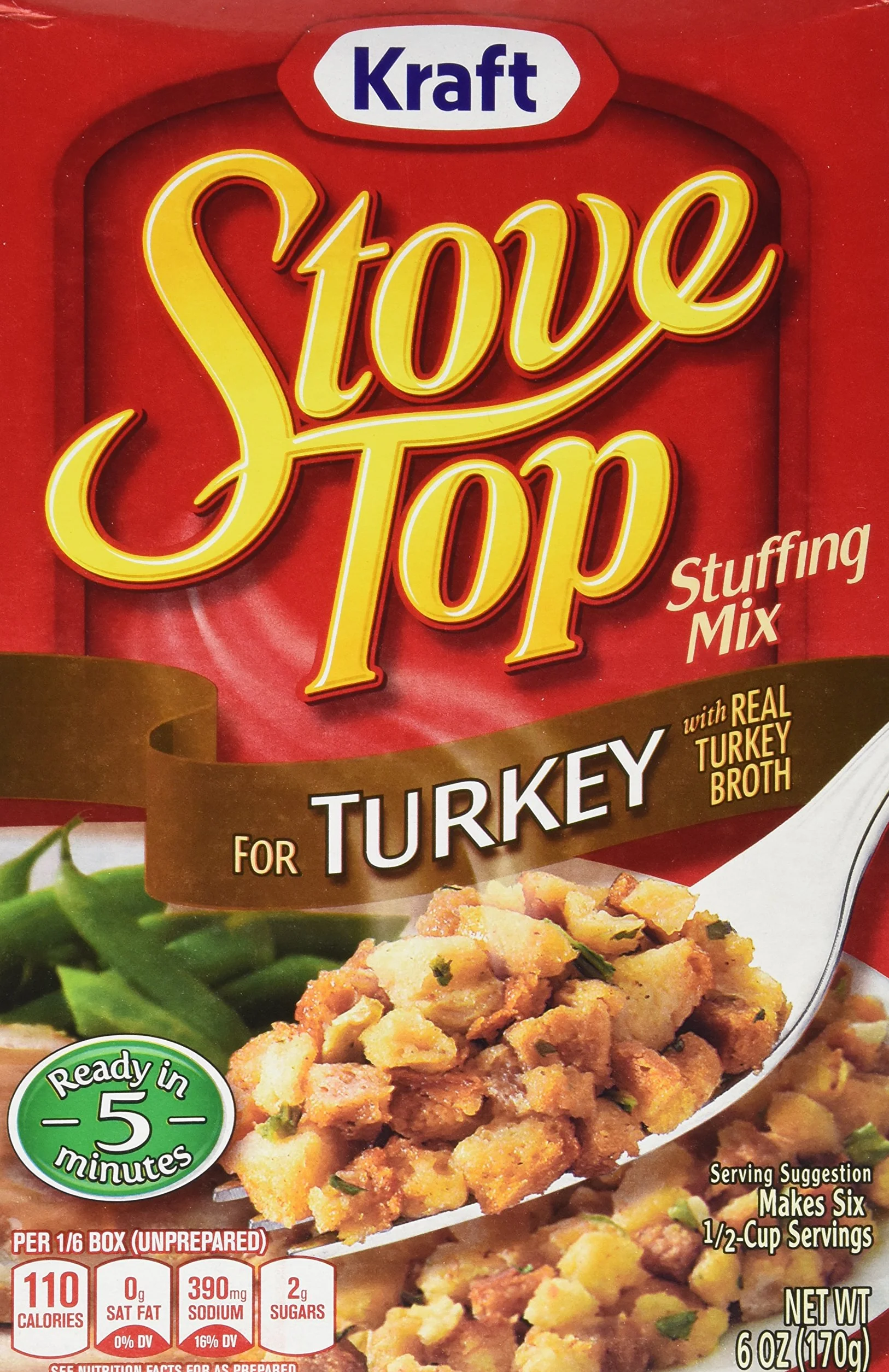 Kraft Stove Top Turkey Stuffing Mix (Pack of 3) 6 oz Boxes by Kraft