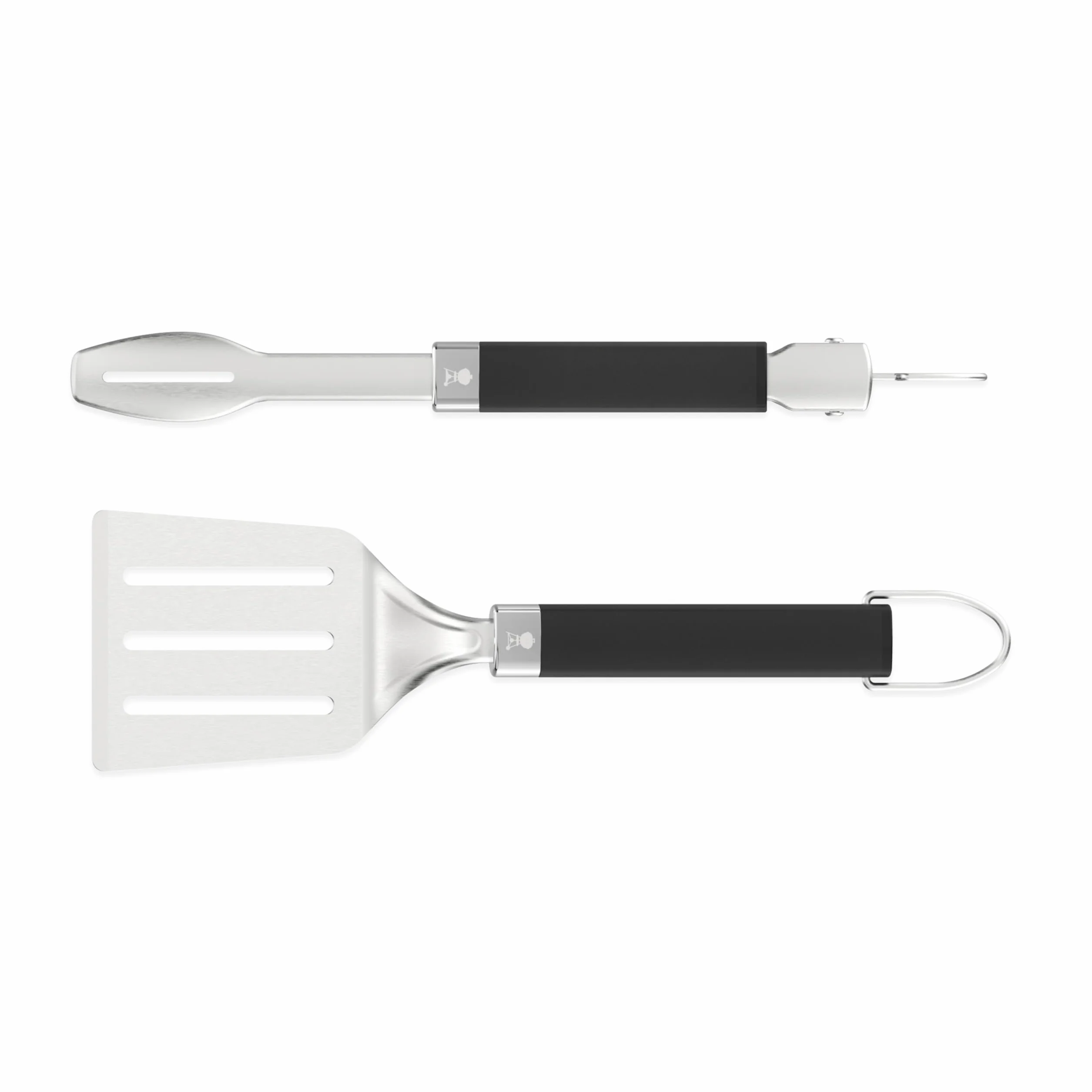 Weber Set Portatile di Utensili per Barbecue (2 Pezzi), Composto da Pinza e spatola, Lavabile in lavastoviglie – Argento/Nero (3400213)