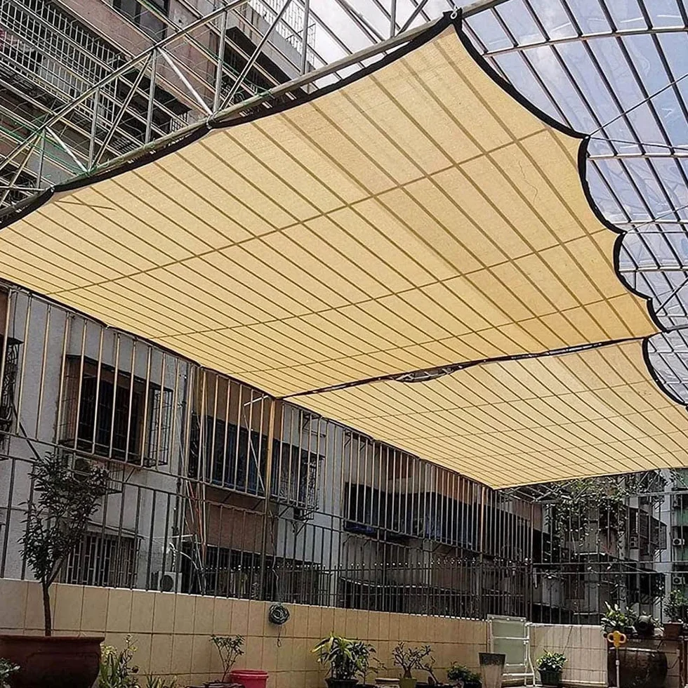 Beige 90% Rete Telo Ombra, 2x2m 3x4m 4x6m 5x5m 6x12m 7x8m 9x10m Panno Ombreggiante Resistente Ai Raggi UV Vela Ombreggiante, Tenda Da Sole Privacy Con Occhielli (Size : 2x3m(6.6x10ft))