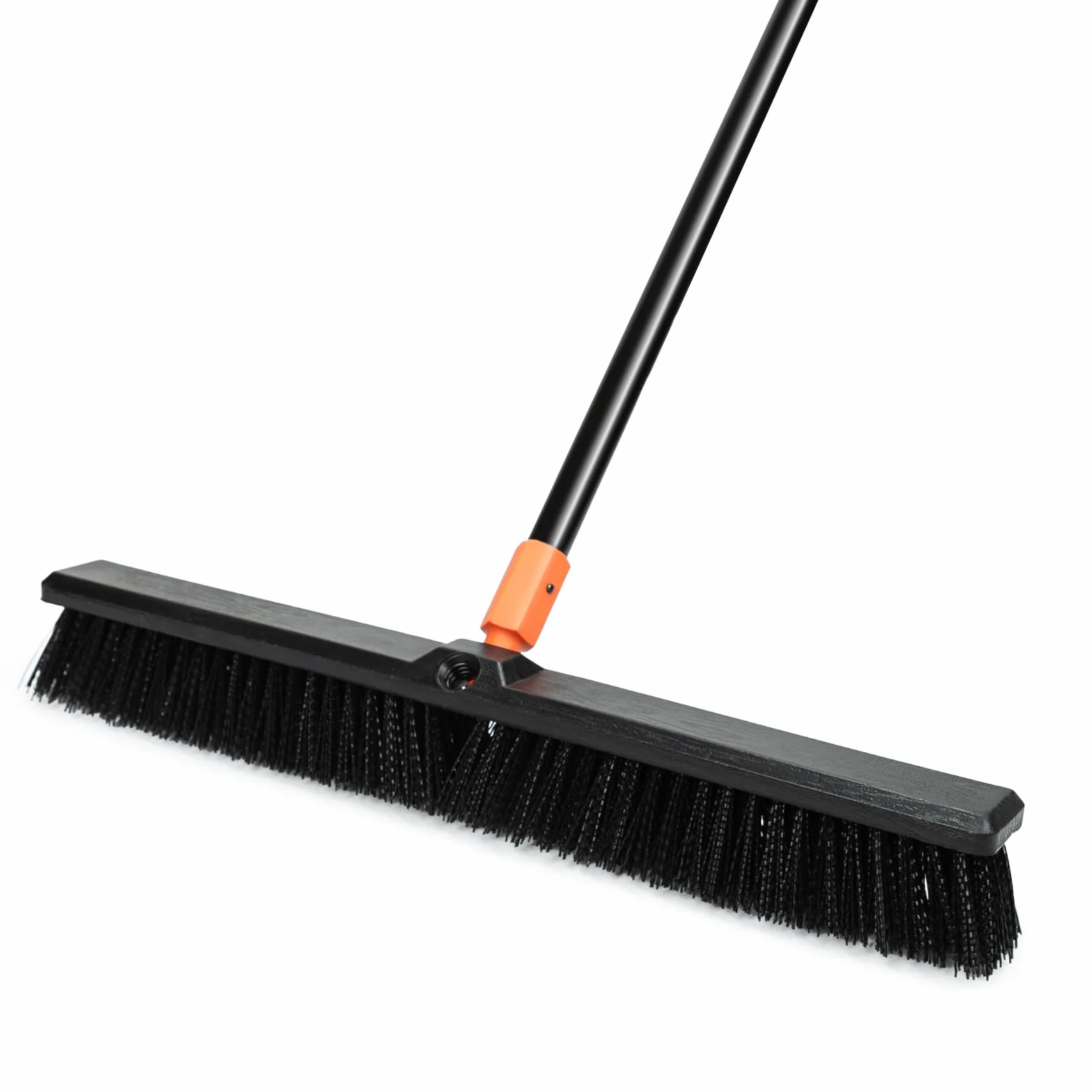 TreeLen Scopa a spinta da 61 cm per esterni, resistente, con manico lungo, setole rigide, per patio, cortile, garage, terrazza, vialetto, pulizia pavimenti in cemento