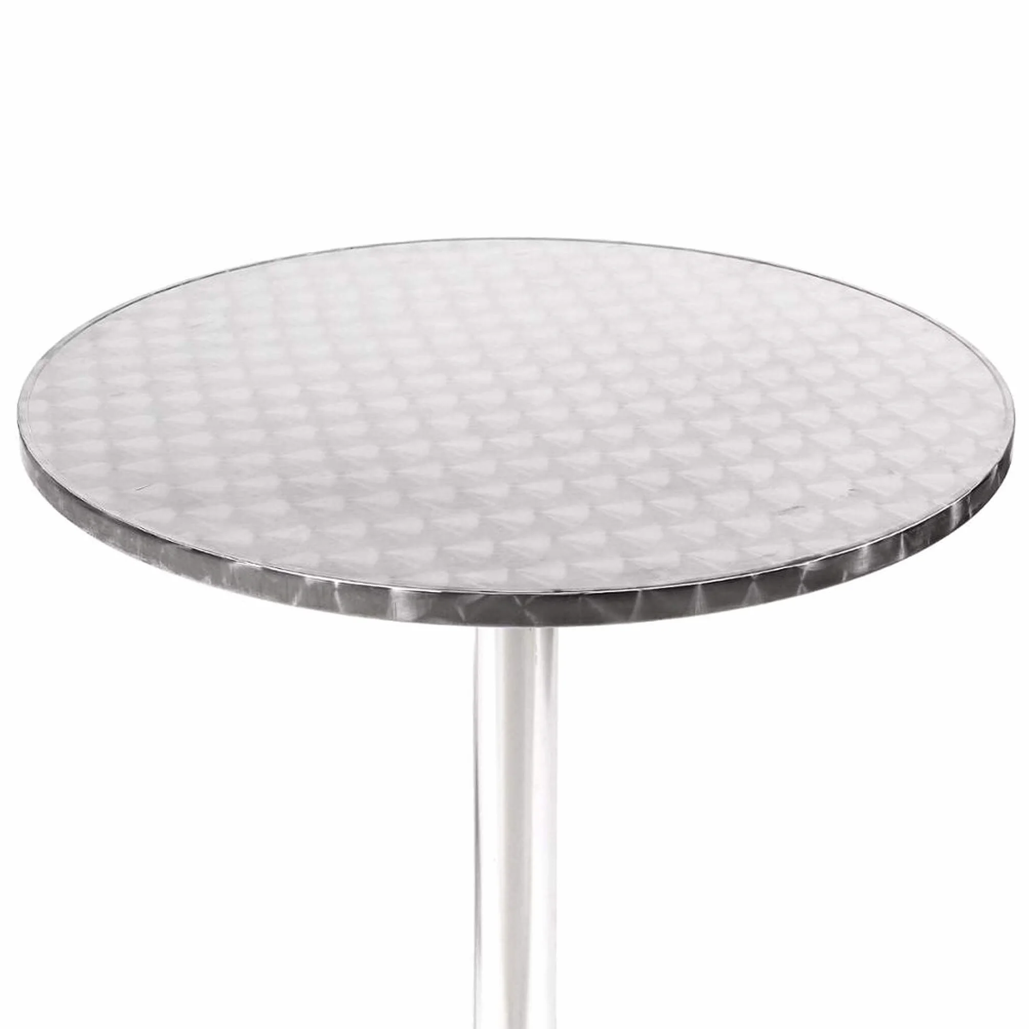 milani home - Tavolo Bar Rotondo Fisso A Colonna Acciaio E Alluminio Waterproof Diametro 60 Per Esterno Portico Ristorante Gelateria Hotel Albergo - Grigio