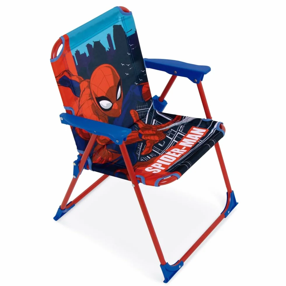 Sedia Pieghevole Bambini Spiderman Marvel 38x32x53 cm Poltroncina Mare e Giardino con Braccioli Tessuto 100% Poliestere Resistente Portata 30 kg Età 3+