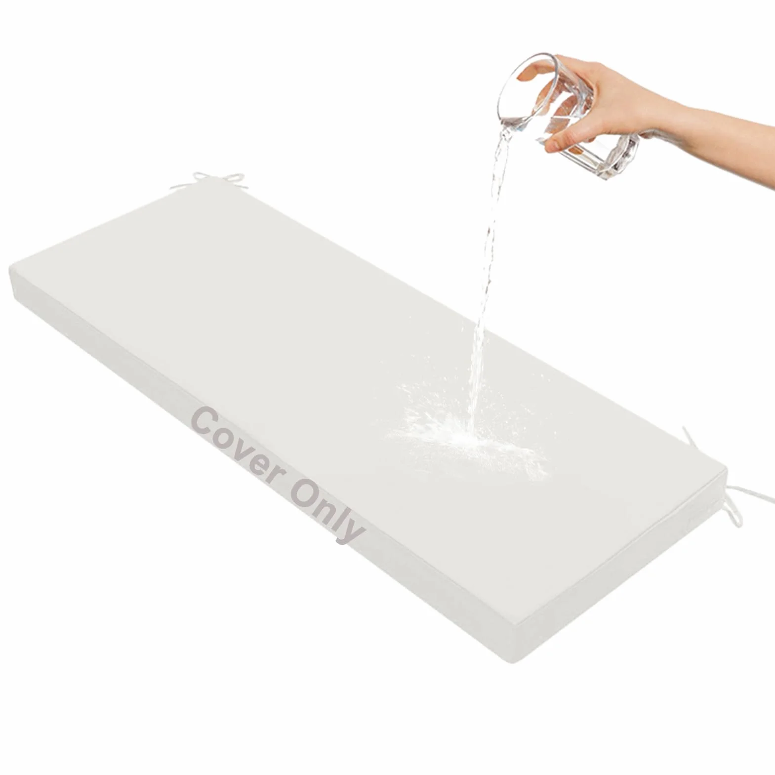 Generico Fodera Impermeabile per Cuscini da Divano per Esterni Mobili da Giardino, Fodera per Seduta Rimovibile con Cerniera per Uso Interno Ed Esterno Arredamento da Patio,Bianca,60x60x8cm