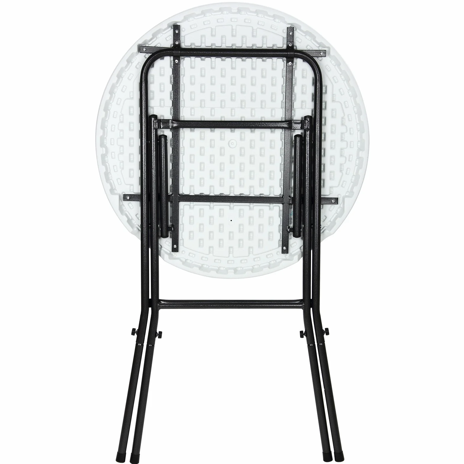 Casaria® Set 2 x Tavolo Pieghevole da Esterno Rotondo Altezza 110 cm in metallo Tavoli da Giardino da Bistrot Bianco Eventi Esterno