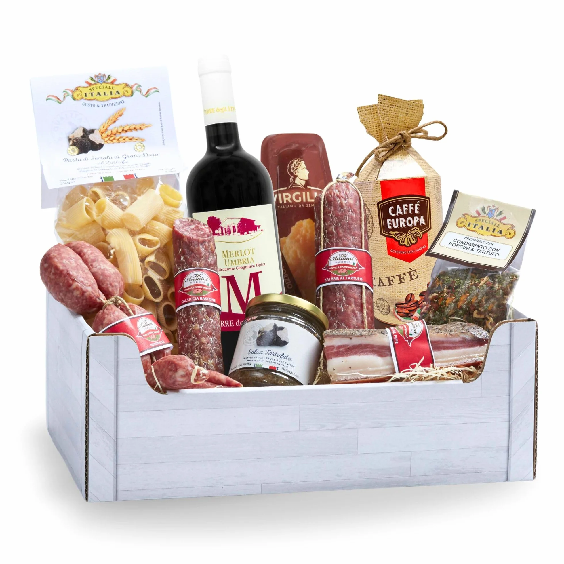 Speciale Italia – Confezione Regalo Alimentare di Gastronomia Umbria e Dintorni, Cesto Pasquale con Prodotti Gastronomici Tipici della Regione Umbria
