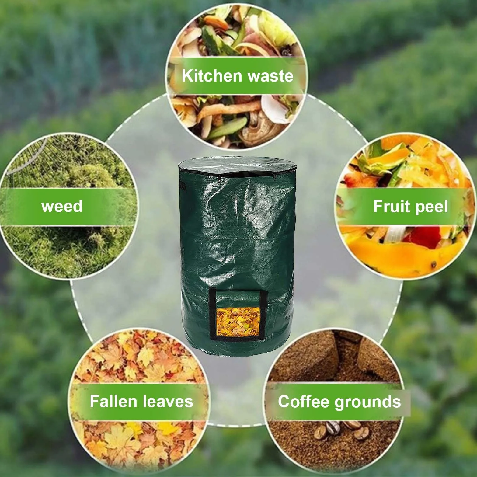 Garden Stand Up Composter 34 Gallon Compostiera Domestica per Balcone Giardino