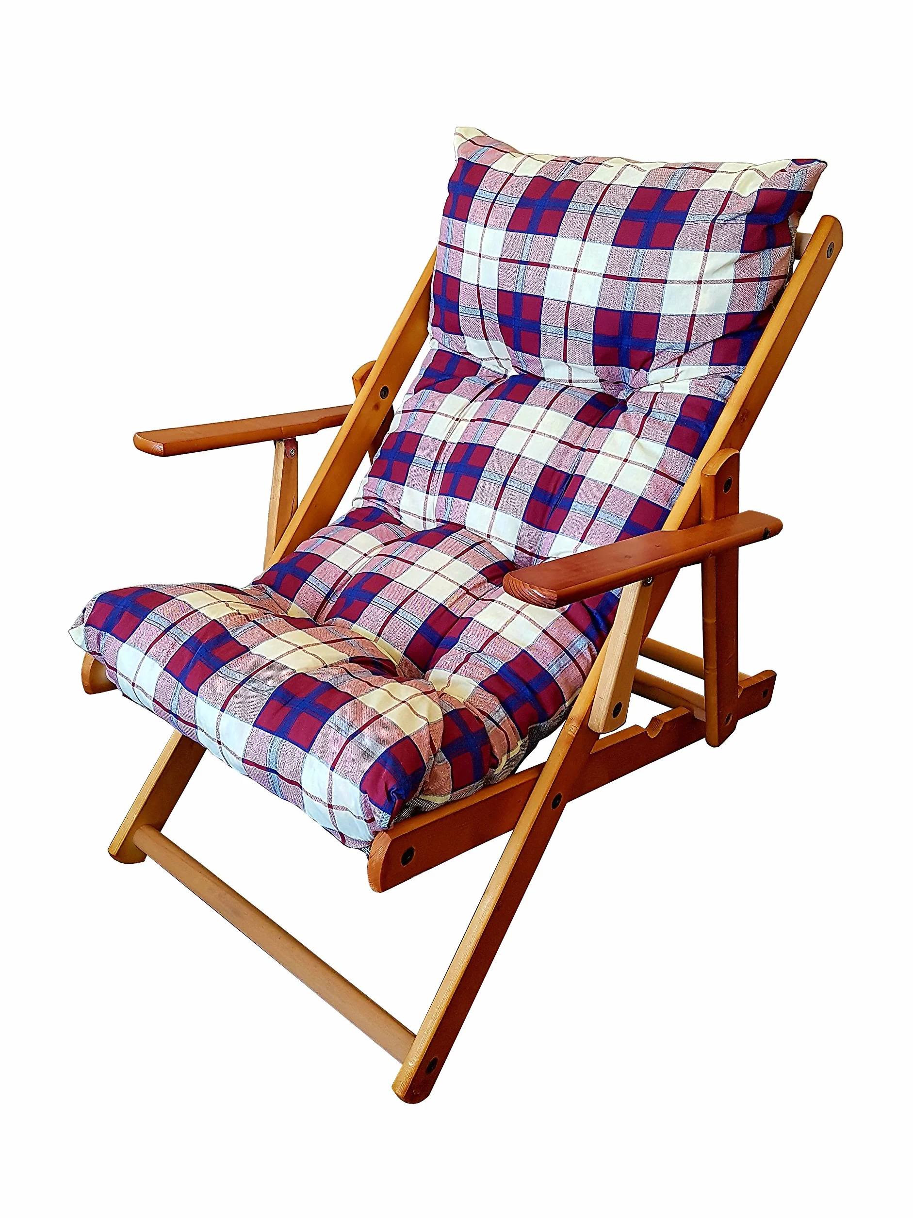 Totò Piccinni Poltrona Sedia Sdraio Harmony Relax in Legno Pieghevole 3 Posizioni (Bordeaux)