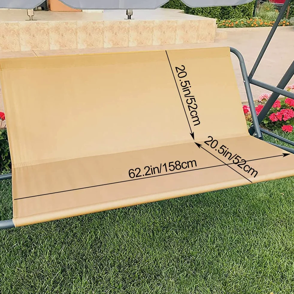 WingFly Coprisedile da Giardino per Dondolo, per Sedia a Dondolo da Giardino, Coprisedili per Altalena da Giardino, Copertura per Sedia da Giardino, 2 e 3 Posti (beige, 158 * 52 * 52cm)