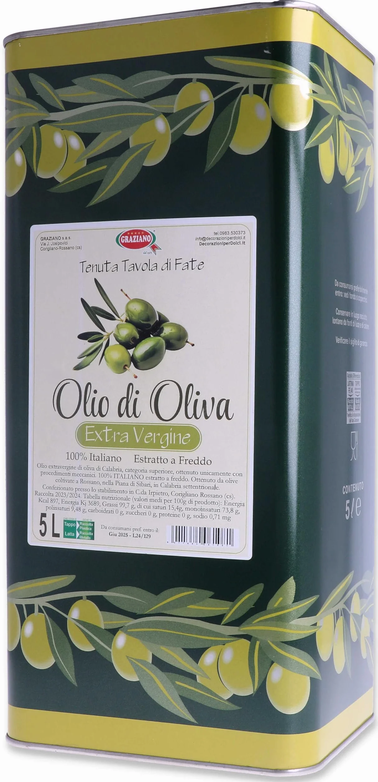 Olio extravergine di Oliva di Calabria 5 Lt.