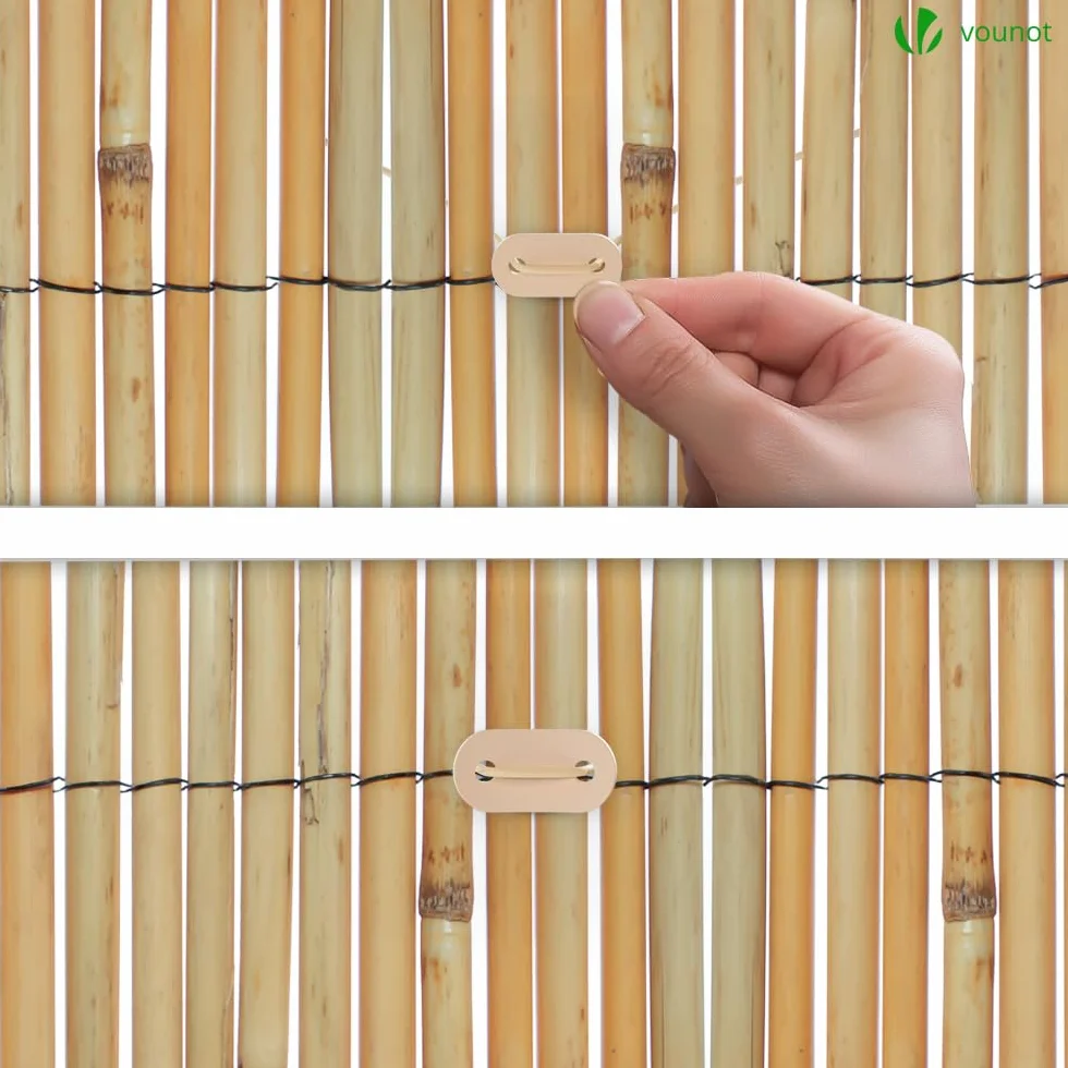 VOUNOT® Recinzione in Canna Naturale Reed Screening, Schermo per la Privacy del Patio, Rotoli Decorativi Frangivista Balcone Canniccio Arella Stuoia Cannette Ombra Recinzione Esterno 100x300cm