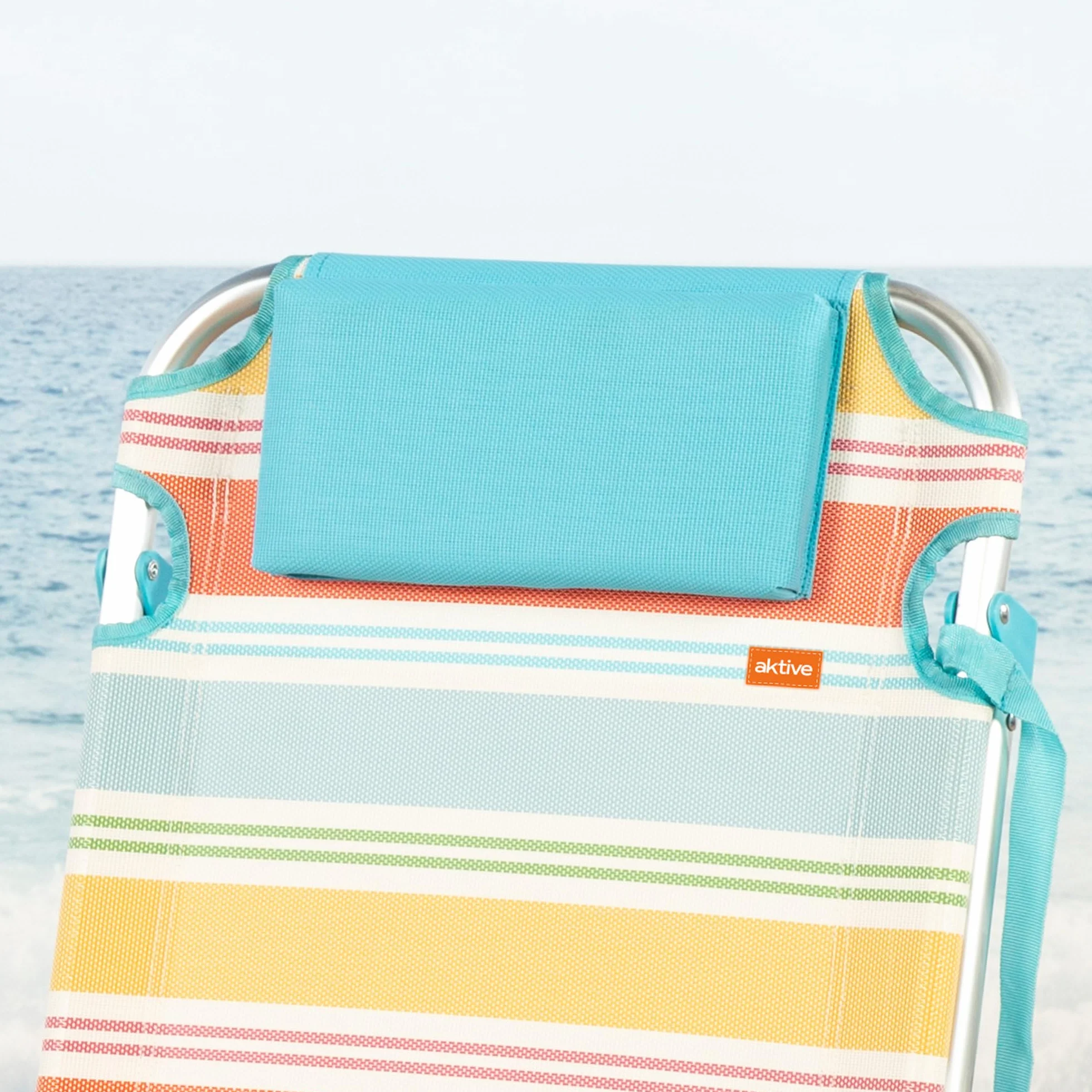 AKTIVE Sedia da spiaggia pieghevole, 48x60x90 cm, reclinabile in 5 posizioni