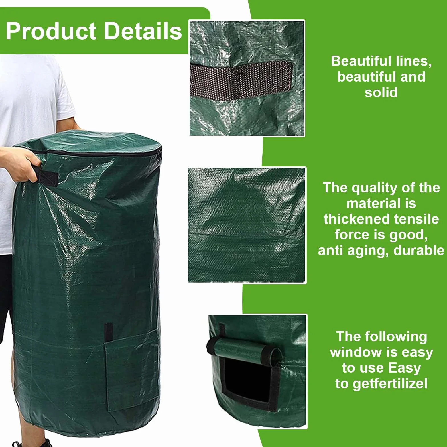 Garden Stand Up Composter 34 Gallon Compostiera Domestica per Balcone Giardino