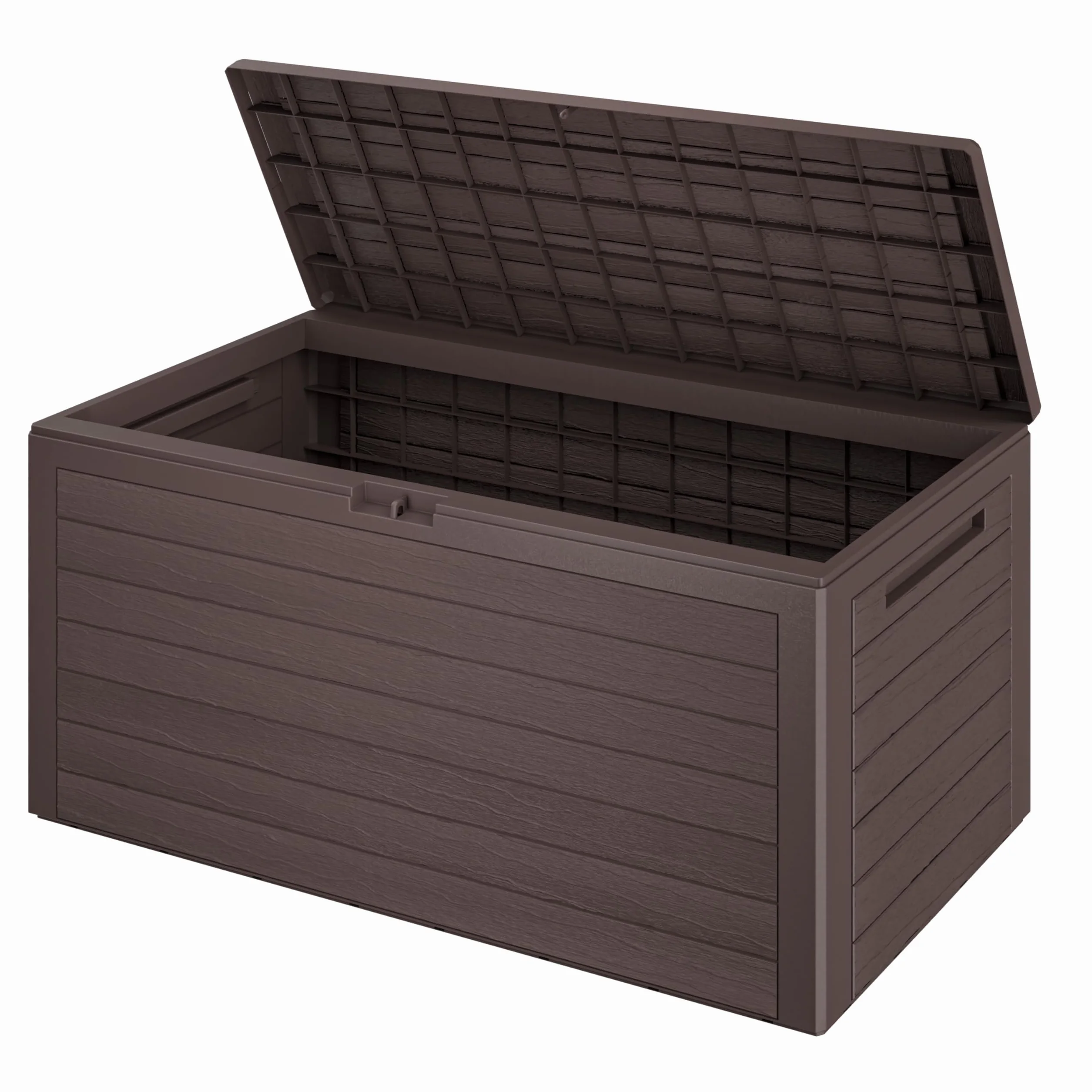 Casaria® Baule da Giardino XXL 280L Effetto Legno Cassapanca Richiudibile 116x43x55cm Box Multibox Contenitore Cuscini