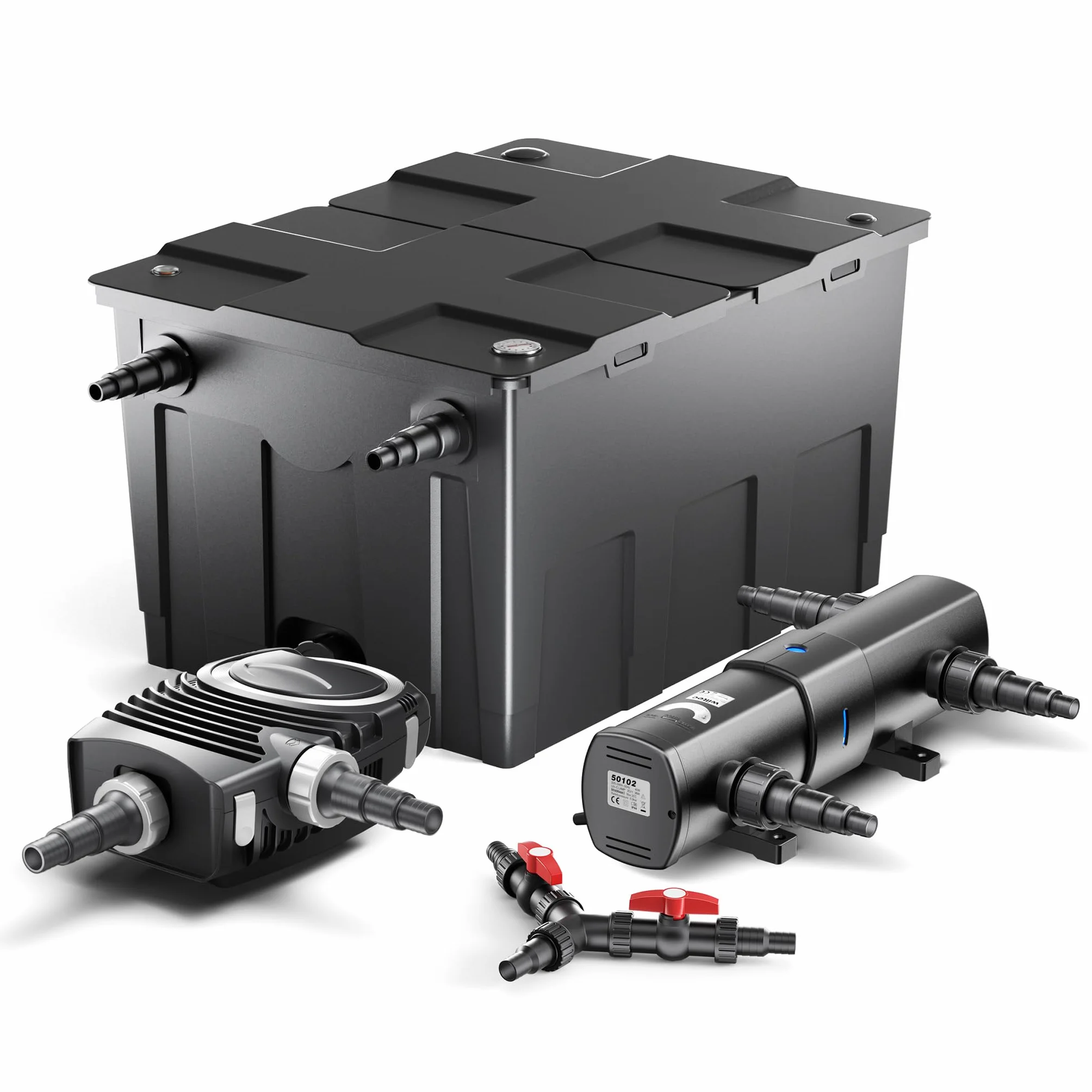 Set Filtro SunSun 60.000l Chiarificatore 36W Pompa NEO10000 80W