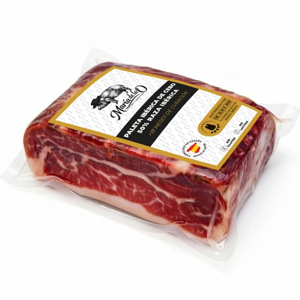 Prosciutto Iberico Spagnolo Disossato (Jamón Ibérico de Cebo) ca. 1 kg | Affinato naturalmente 24+ mesi | Certificato CERTICAR | Prodotto in Spagna da The Black Hoof
