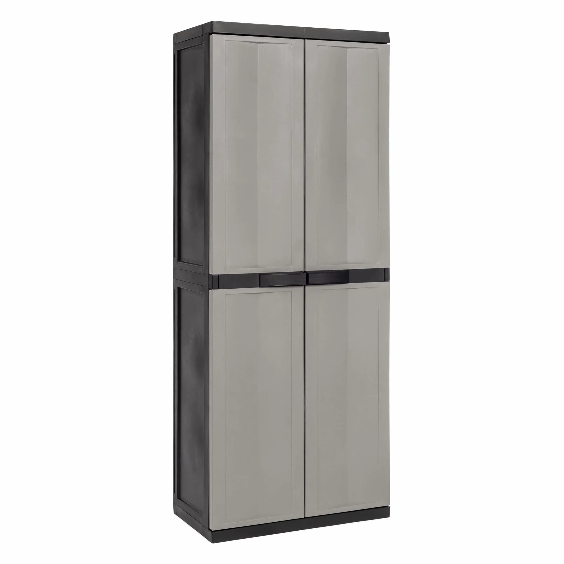 Toomax Armadio Trend Midi Portascope nero/grigio basalto con 4 ripiani regolabili, 65x37x165h cm in plastica riciclata, portattrezzi resistente ideale per garage e spazi esterni