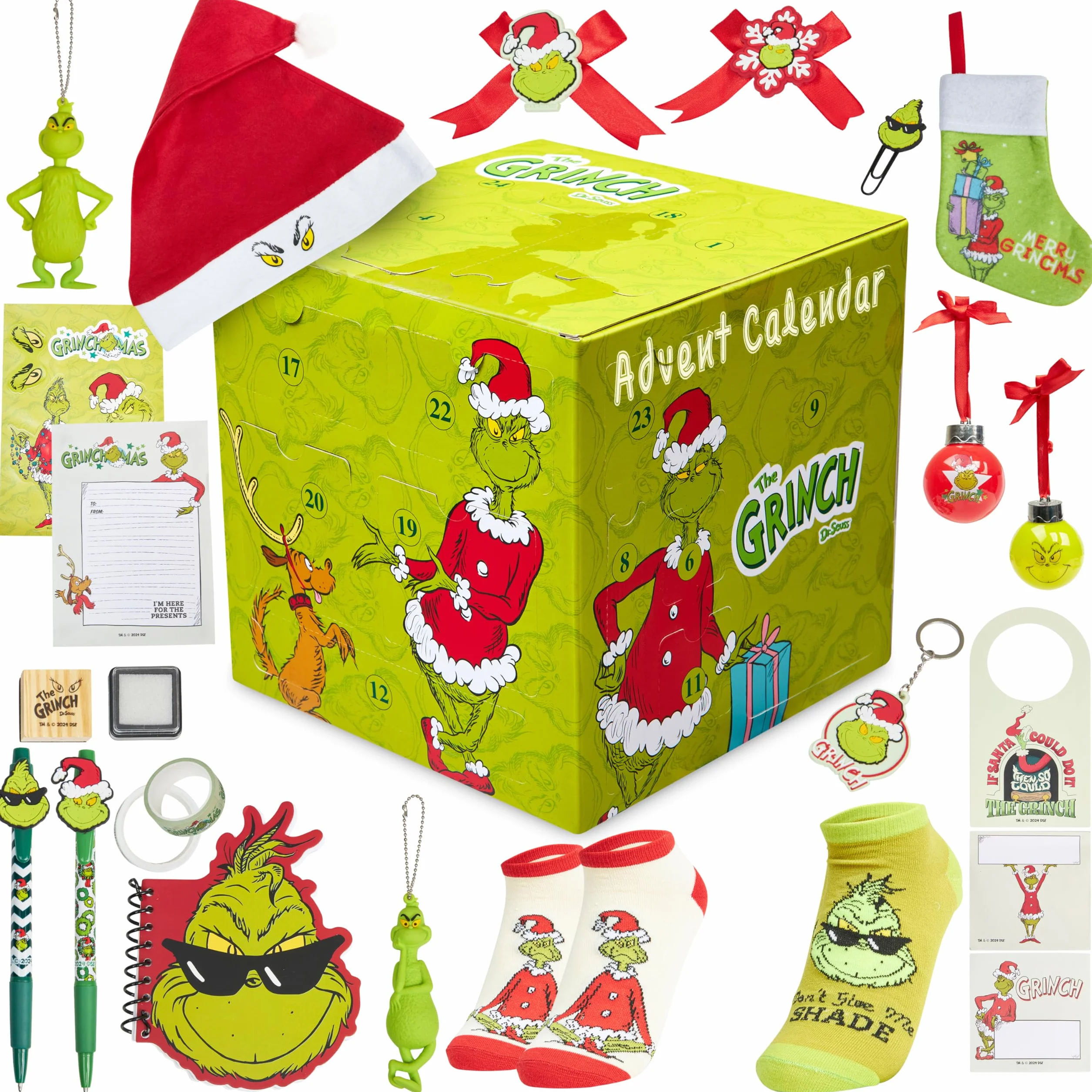 The Grinch Calendario Avvento 2025 Donna Adolescenti Decorazioni Natalizie Countdown Natale Calendari Avvento 24 Sorprese Calzini Portachiavi