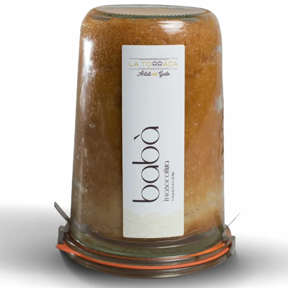 Babà Napoletano al Rhum in Vaso Cottura in Vetro | 500gr | Dessert Tipico Campano | Dolce a Lavorazione Artigianale | Cilento | Idea Regalo