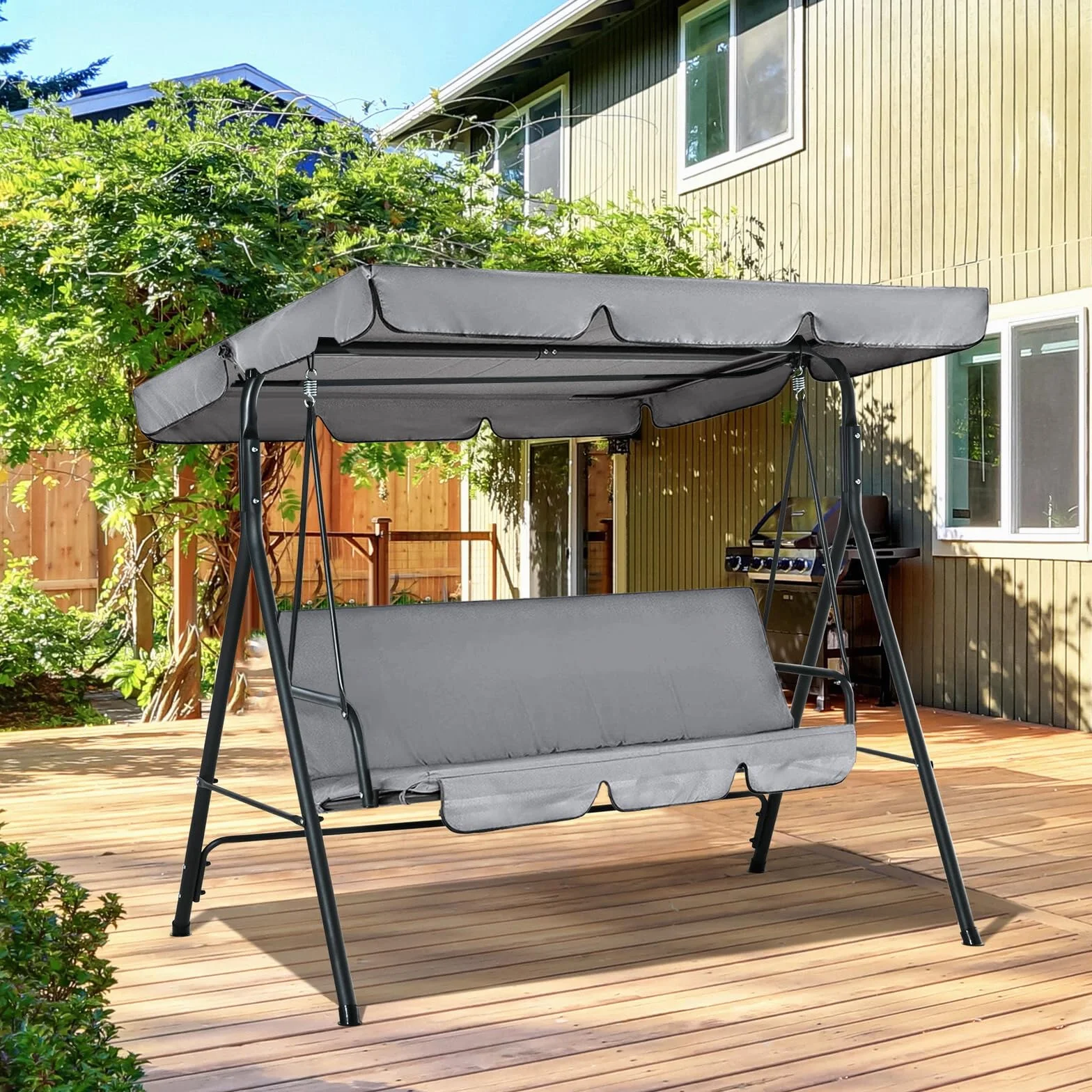 Tettuccio per Dondolo 195 X 125cm Tetto di Ricambio per Dondolo da Giardino,Copertura di Ricambio Impermeabile per parasole di ricambio,Impermeabile Antistrappo,Copertura di Ricambio per Dondolo