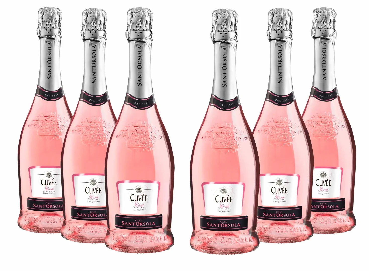 Sant'Orsola - Vino Cuvèe Rosa, da Prestigiosa Uva Italiana, Gusto Morbido con Note Aromatiche e Fresche, 6x750 ml