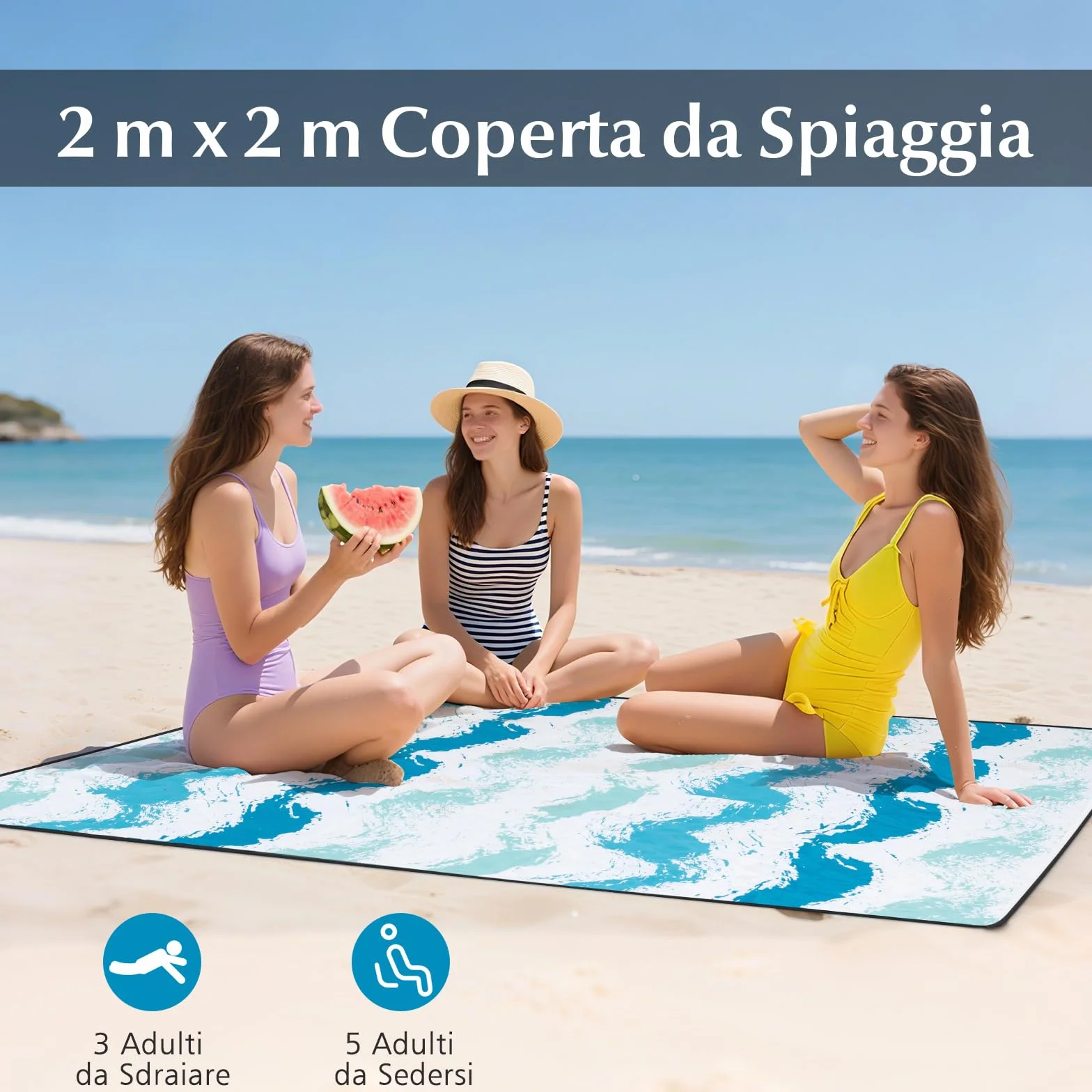 COSTWAY Set da Spiaggia di 4 Pezzi con Ombrellone, 2 Sedie Pieghevoli, Coperta da Picnic, Parasole Portatile per Esterni con Meccanismo di Inclinazione, Portabicchieri, Braccioli