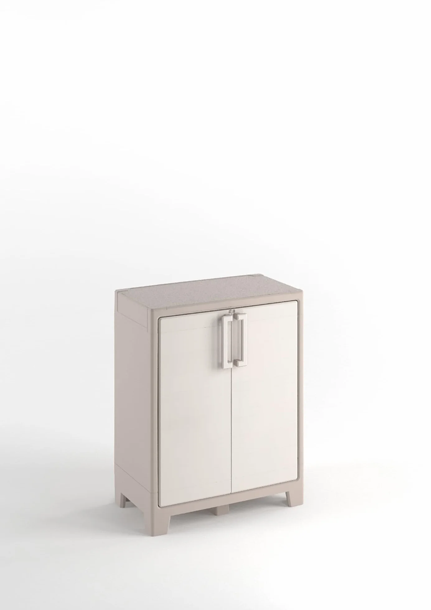 Keter Armadio Basso Gulliver, 2 Ripiani Regolabili, Sabbia/Beige, 80x44x100 H Cm