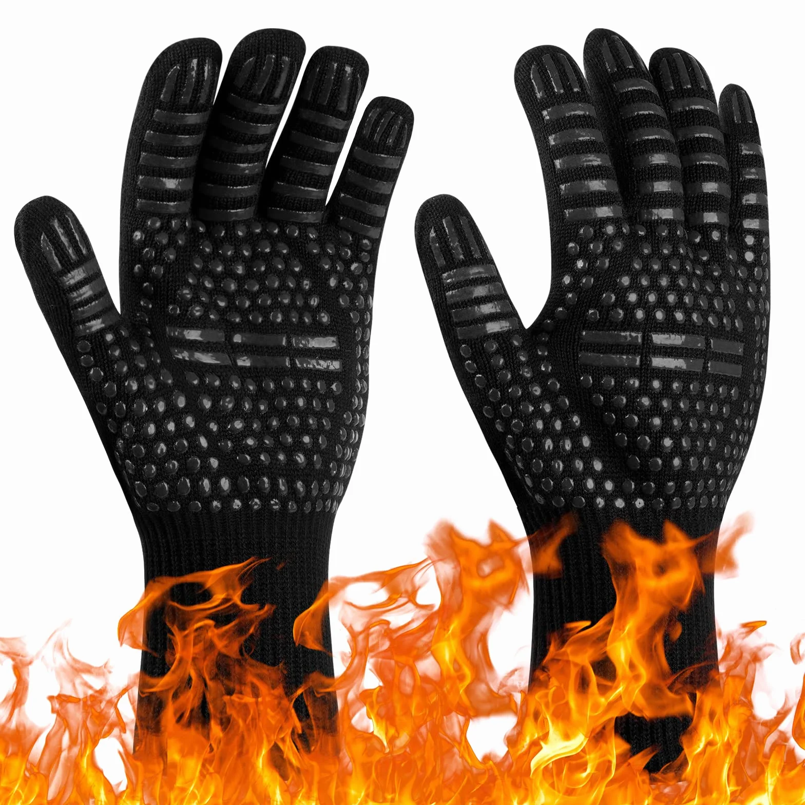 Flintronic Guanti da Guanto Barbecue, Resistenti al Calore fino a 800°C, Accessori BBQ per Griglia (1 Paio)