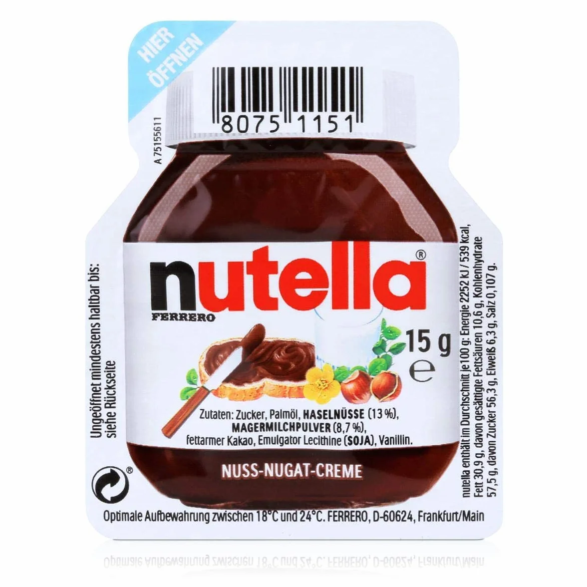Crema Spalmabile alla Nocciola, 120 Monoporzioni per Nutella da 15g - New Packaging