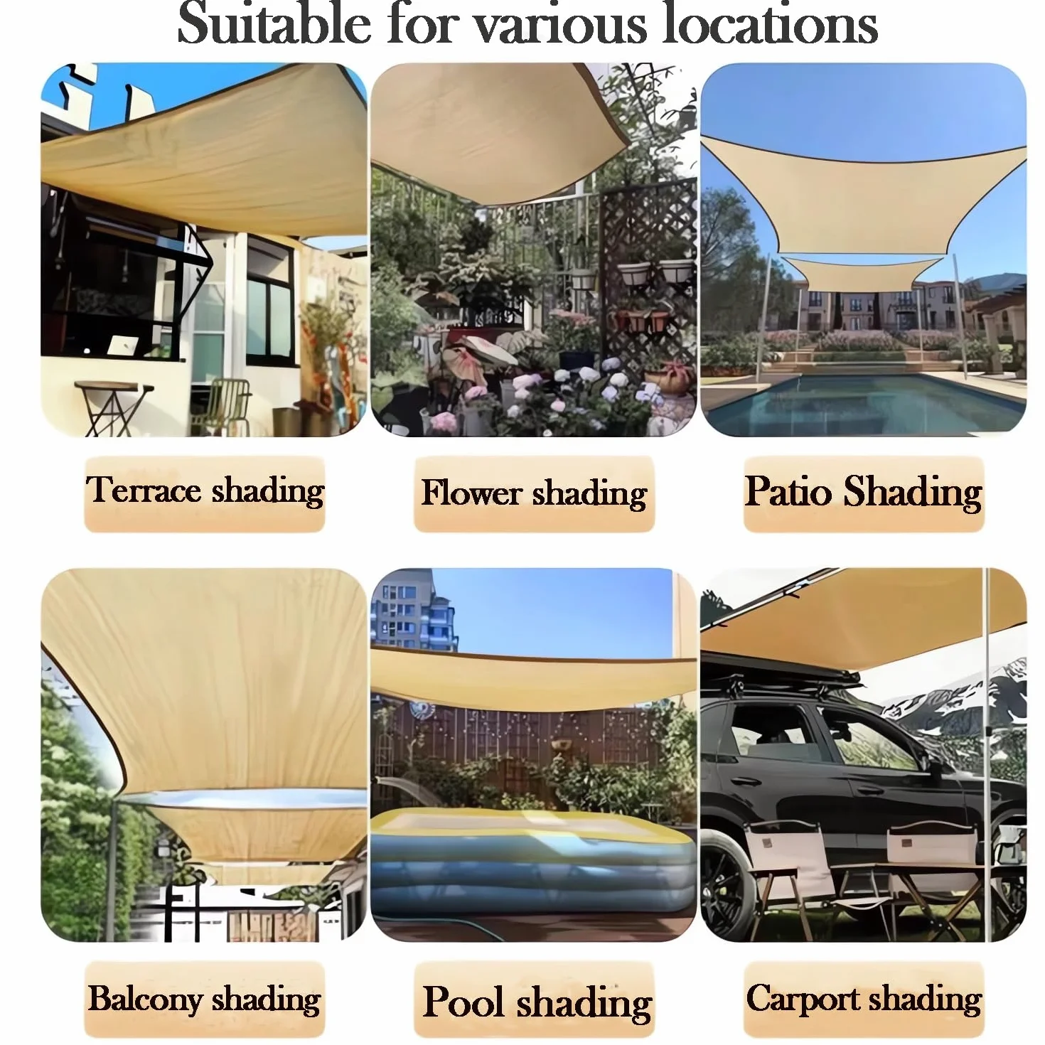 Vela Ombreggiante Rettangolare 3x6m Tenda a Vela Protezione UV 80-95%, Rete Ombreggiante Traspirante,Telo Parasole All'aperto per Giardino, Patio, Pergola, Giardino,Cortile