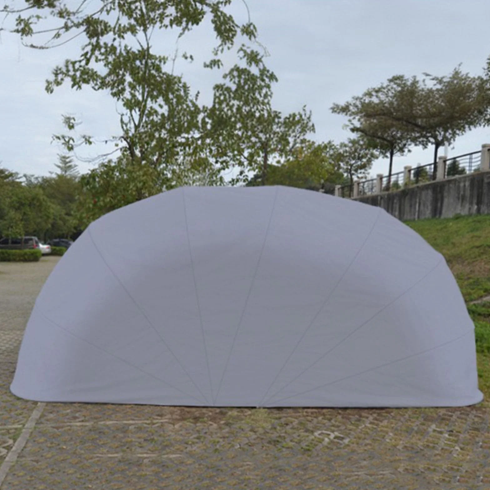 BEYSG, tenda per auto completamente automatica e portatile con telecomando, carport pieghevole in acciaio inossidabile per il parcheggio delle auto, carport per auto resistente (grigio 5,9 * 2,7 m