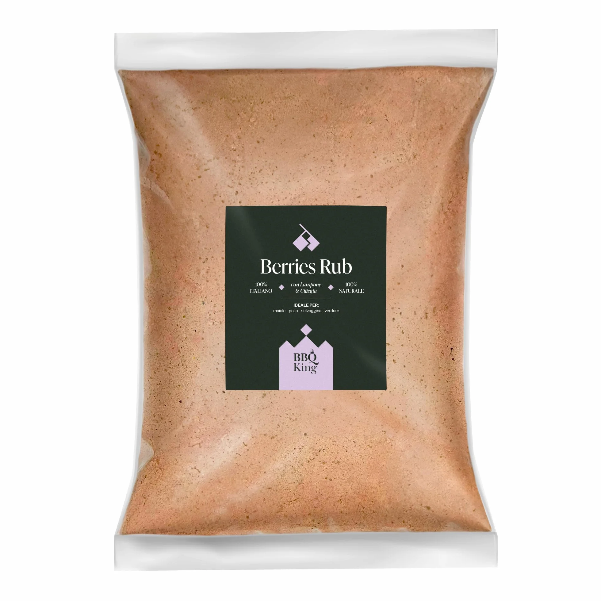 BBQ KING - Berries Rub Confezione da 1Kg, Dry Rub Bbq per Manzo Ideale per Barbecue e Grill, Set Spezie Cucina 100% Made in Italy, Miscela di Spezie per Maiale, Pollo, Selvaggina e Verdure