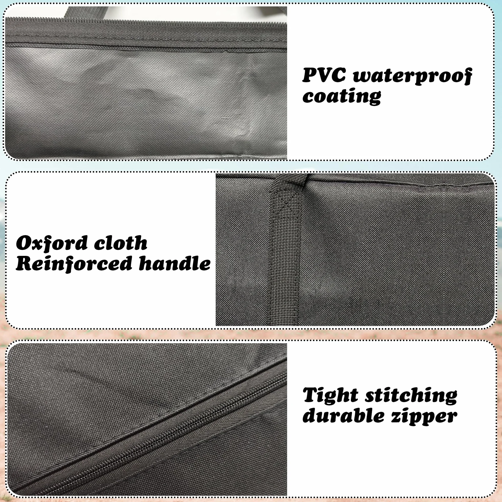Borsa di Stoccaggio di Oxford 600D 50L 70x24x31cm, Borsa Portaoggetti per Giardino, Robusto e Impermeabile, Sacchetti Portaoggetti per Cuscini da Giardino Esterni Tende Padiglione