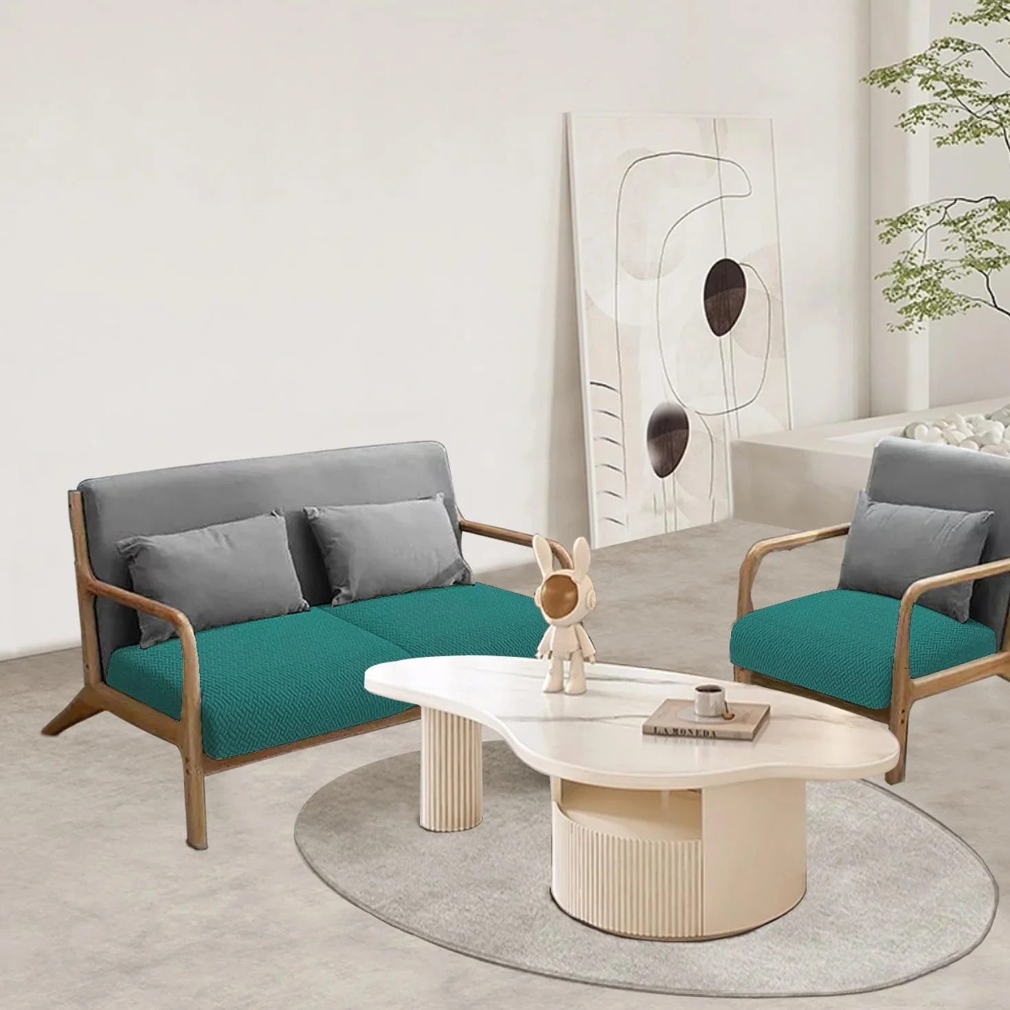 Copricuscino impermeabile per divano, lavabile, per divano, in tessuto jacquard spesso, per animali domestici con fondo elastico