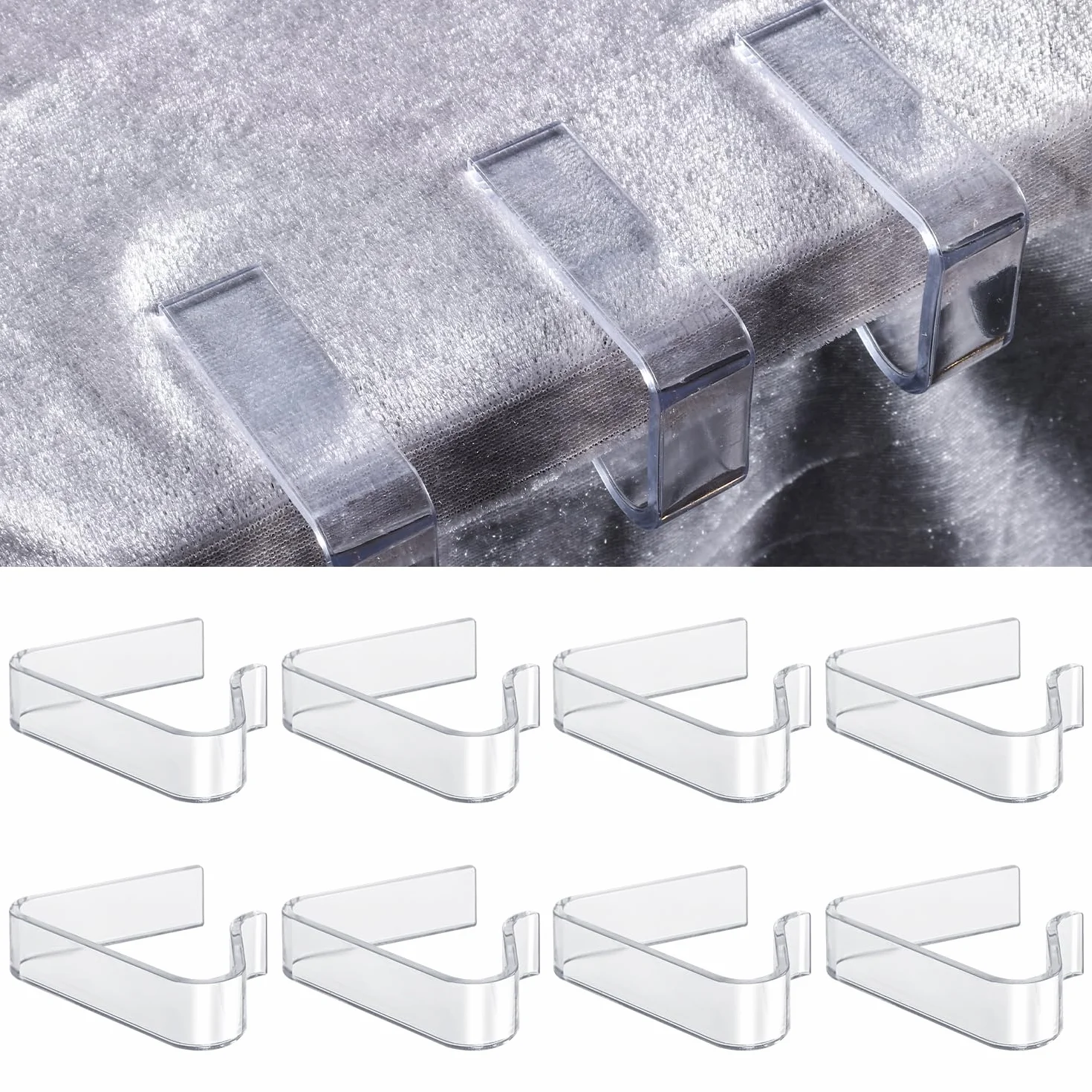LUTER 8pz Fermagli Tovaglia Plastica, Trasparenti Clip per Tovaglie da Picnic Ferma Tovaglia Plastica per Tabella di Spessore 1,7-3,5cm Natale Casa Festa di per Interni ed Esterni Campeggio